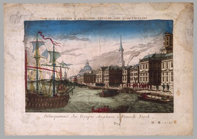 Lądowanie wojsk brytyjskich w Nowym Jorku, 1776 autorstwa American School