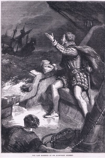 Ostatnie chwile Sir Humphreya Gilberta, ilustracja z pubu Cassell