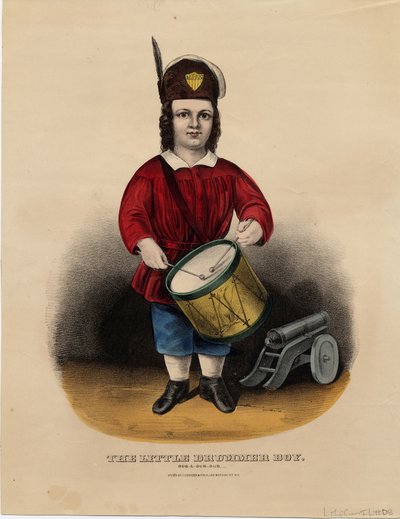 Mały perkusista: rub-a-dub-dub, pub. przez Currier i Ives, c.1860 autorstwa American School