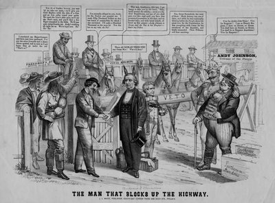 Człowiek, który blokuje autostradę, opublikowane przez J.L. Magee, Filadelfia, ok. 1866 r. autorstwa American School
