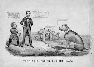Stary byk na właściwym torze, opublikowany przez Currier & Ives, Nowy Jork, 1864 autorstwa American School