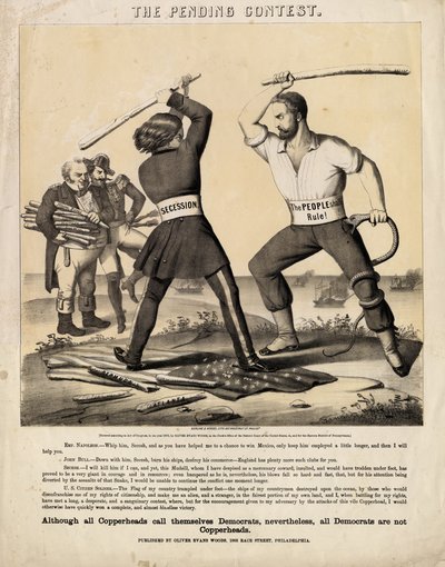 Oczekujący konkurs, opublikowany przez Olivera Evansa Woodsa: Herline & Hensel Lith., Filadelfia, 1863 autorstwa American School
