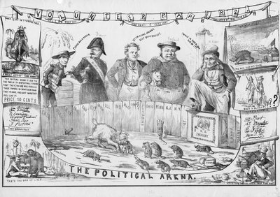 Arena polityczna, prawdopodobnie opublikowana w Cincinnati, c.1861 autorstwa American School