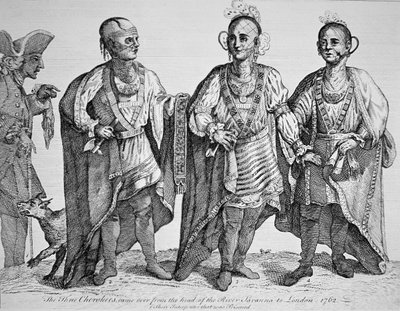 Trzech amerykańskich wodzów Cherokee autorstwa American School