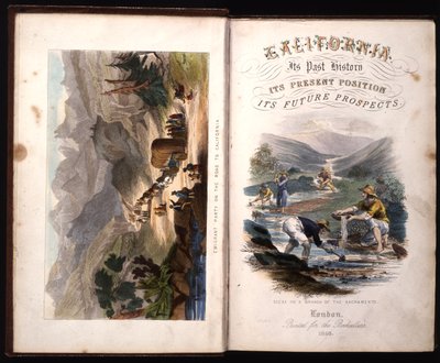 Strona tytułowa Kalifornii, jej przeszłość, jej obecna pozycja, jej perspektywy na przyszłość autorstwa G.A. Fleming, 1850 autorstwa American School