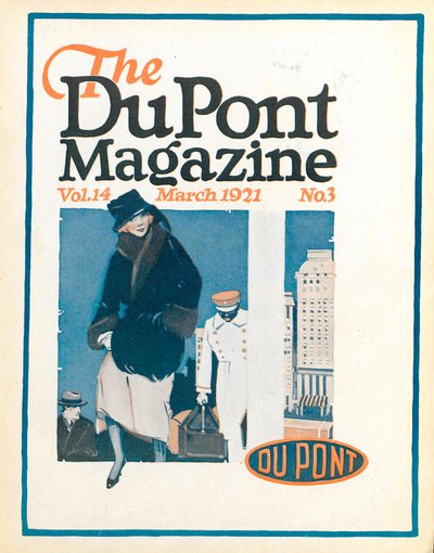 Podróżnicy, przednia okładka magazynu DuPont, marzec 1921 autorstwa American School