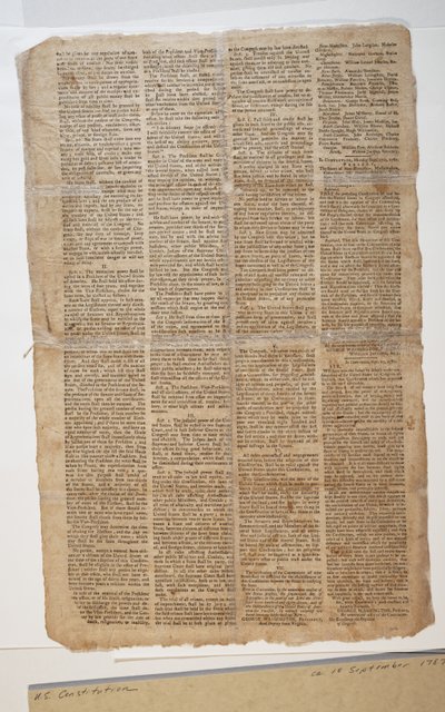 Konstytucja USA, ok. 10 września 1787 (patrz także GLC 696083) autorstwa American School