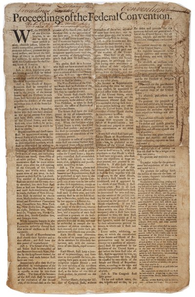 Konstytucja USA, ok. 10 września 1787 (patrz także GLC 696084) autorstwa American School