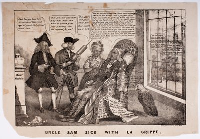 Wujek Sam Sick z La Grippe, 1837 autorstwa American School