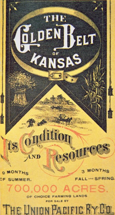 Plakat kolejowy Union Pacific, ok.1880 (kolor lito) autorstwa American School