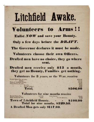 Plakat rekrutacyjny Unii, 1863 autorstwa American School