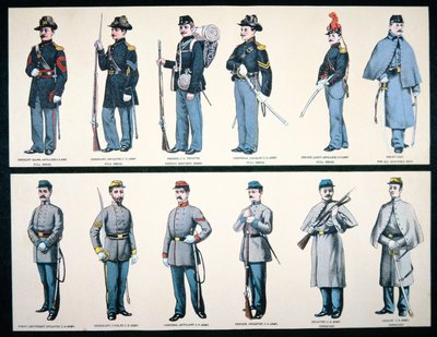 Mundur wojskowy Unii i Konfederacji (kolor lito) autorstwa American School