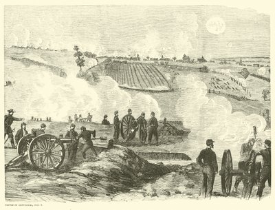 Stanowisko Unii blisko centrum, bitwa pod Gettysburgiem, 2 lipca, lipiec 1863 autorstwa American School
