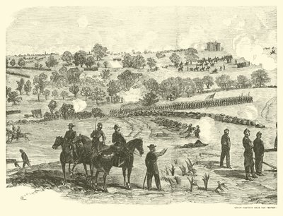 Stanowisko związkowe blisko centrum, bitwa pod Gettysburgiem, 2 lipca 1863 r. autorstwa American School