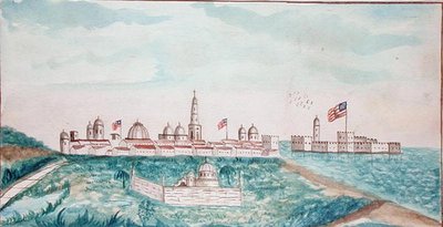 Vera Cruz, Zamek i Cmentarz (akwarela na papierze) autorstwa American School