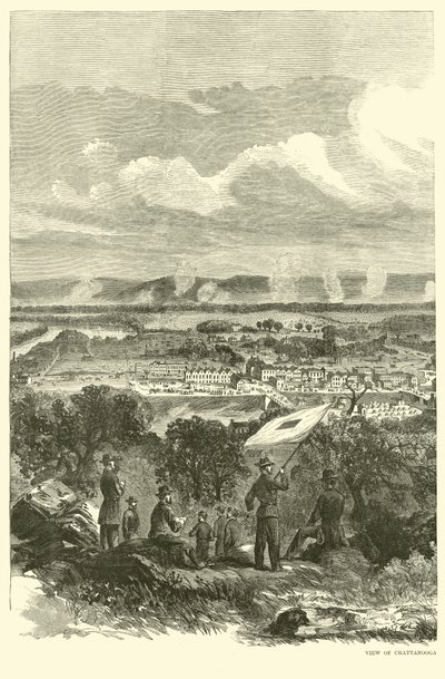 Widok Chattanooga i Obozowiska Federalnego, listopad 1863 r. autorstwa American School