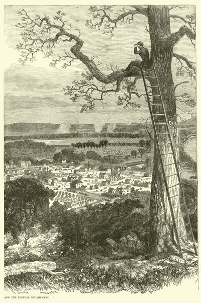 Widok Chattanooga i Obozowiska Federalnego, listopad 1863 r. autorstwa American School