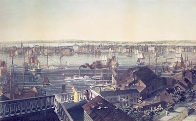 Widok Manhattanu z Brooklynu, 1837 autorstwa American School