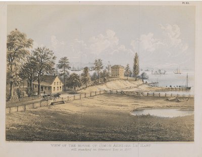 Widok domu Simona Aertsena de Harta, 1867 (kolor lito) autorstwa American School