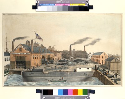Widok na hutę żelaza Stillman i Allen autorstwa American School