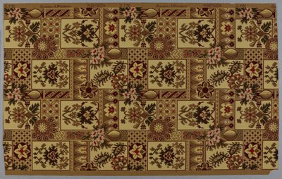 Tapeta, wzór, ok. 1885 r. Papier z nadrukiem autorstwa American School