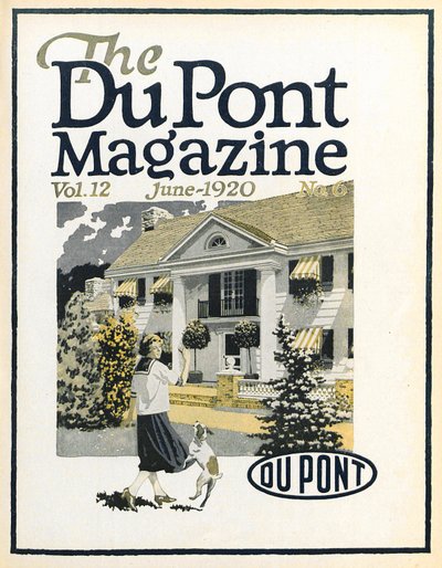 Kobieta i pies, okładka magazynu DuPont, czerwiec 1920 autorstwa American School
