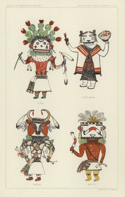 Yuna, Yuna Mana, Wakac, Makto (kolorowa litografia) autorstwa American School