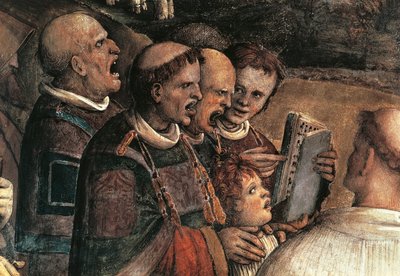 Śpiewacy, fragment z Transportu Świętej Twarzy autorstwa Amico Aspertini
