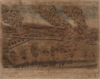 Bitwy pod Lexington i Concord: Tablica I, Bitwa pod Lexington, 19 kwietnia 1775. Tablica II, Widok miasta Concord. Płyta III: Zaręczyny na Moście Południowym w Concord. Płyta IV: Fiew południowej części Lexington. autorstwa Amos Doolittle