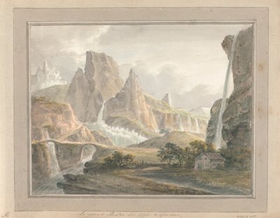 Widoki w Anglii, Szkocji i Walii: Le Grand Theatre des Alps and Glaciers autorstwa Amos Green