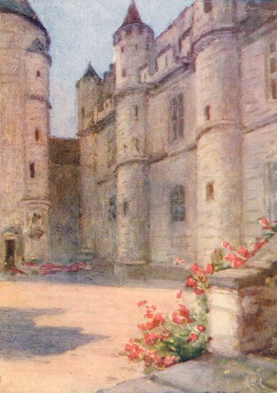 Chateau Royal, Loches (kolorowa litografia) autorstwa Amy B. Atkinson