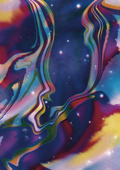 Eteryczne kosmiczne twarze autorstwa Amy Louise Baker