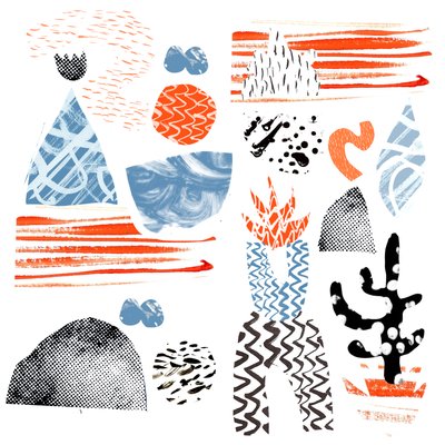 Forms 4, 2015 (kolaż cyfrowy) autorstwa Amy Louise Evans