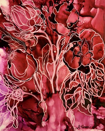 Karmazynowy kwiatowy strumień autorstwa Amy Tieman