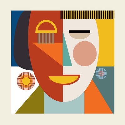 Faces Stripes Minimal – kopia autorstwa Ana Rut Bre