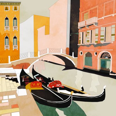 Gondole w Wenecji autorstwa Ana Rut Bre