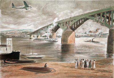 Most w Gorkim, 1937. autorstwa Anatoly Andreyevich Suvorov