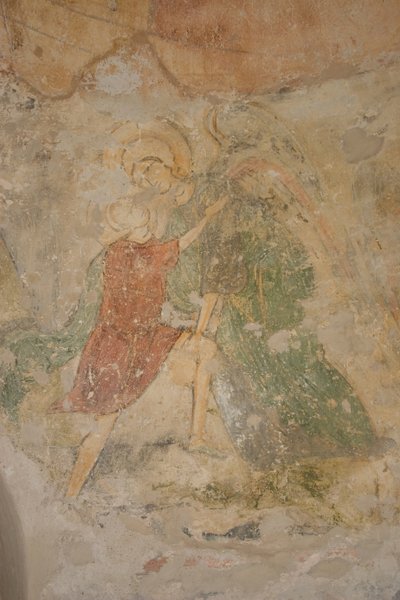 Jakub i Anioł, XII wiek autorstwa Ancient Russian frescos