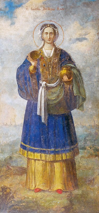Święta Olga, księżna Kijowa autorstwa Ancient Russian frescos