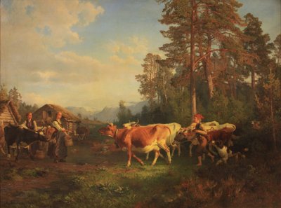 Bydło w drodze do domu autorstwa Anders Askevold