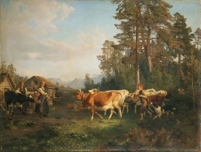 Krajobraz z krowami autorstwa Anders Askevold