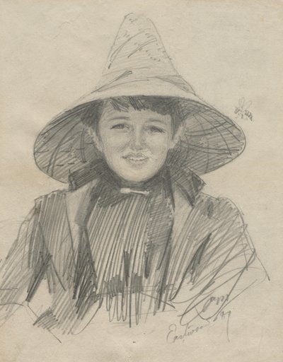 Ada Lymon Kobieta w dużym kapeluszu, 1887. autorstwa Anders Leonard Zorn