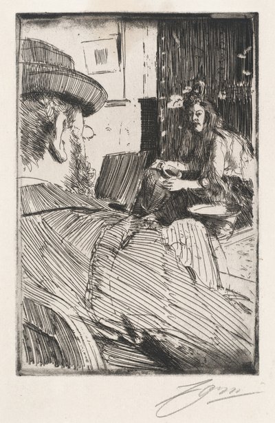 Albert Besnard i jego model, 1896. autorstwa Anders Leonard Zorn