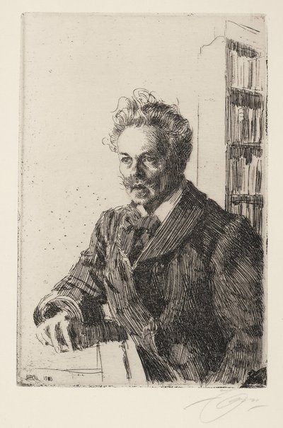 August Strindberg (1849-1912) - Zorn, Anders Leonard (1860-1920) - 1910 - Akwaforta - 29,8x19,8 - Kolekcja prywatna autorstwa Anders Leonard Zorn