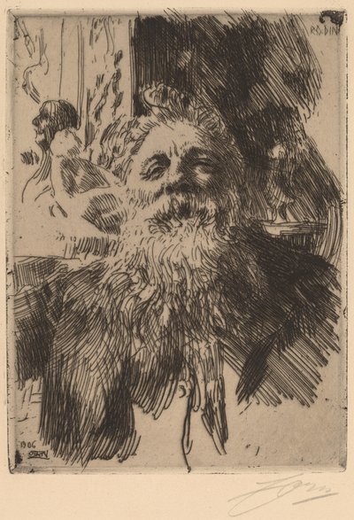 Auguste Rodin, 1906. autorstwa Anders Leonard Zorn