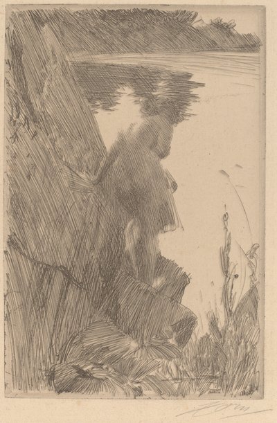 Kąpiący się III Kąpiący się z tyłu, 1896. autorstwa Anders Leonard Zorn