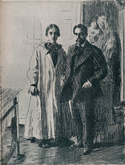 Państwo Atherton Curtis z akwaforty Andersa Zorna, c1880-1906, 1906 autorstwa Anders Leonard Zorn