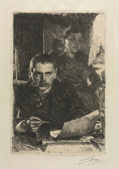 Artysta i jego żona, 1890. autorstwa Anders Leonard Zorn