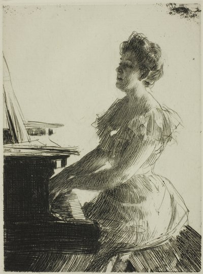 Przy fortepianie autorstwa Anders Leonard Zorn