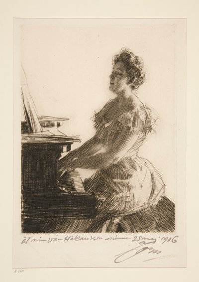 Przy fortepianie autorstwa Anders Leonard Zorn